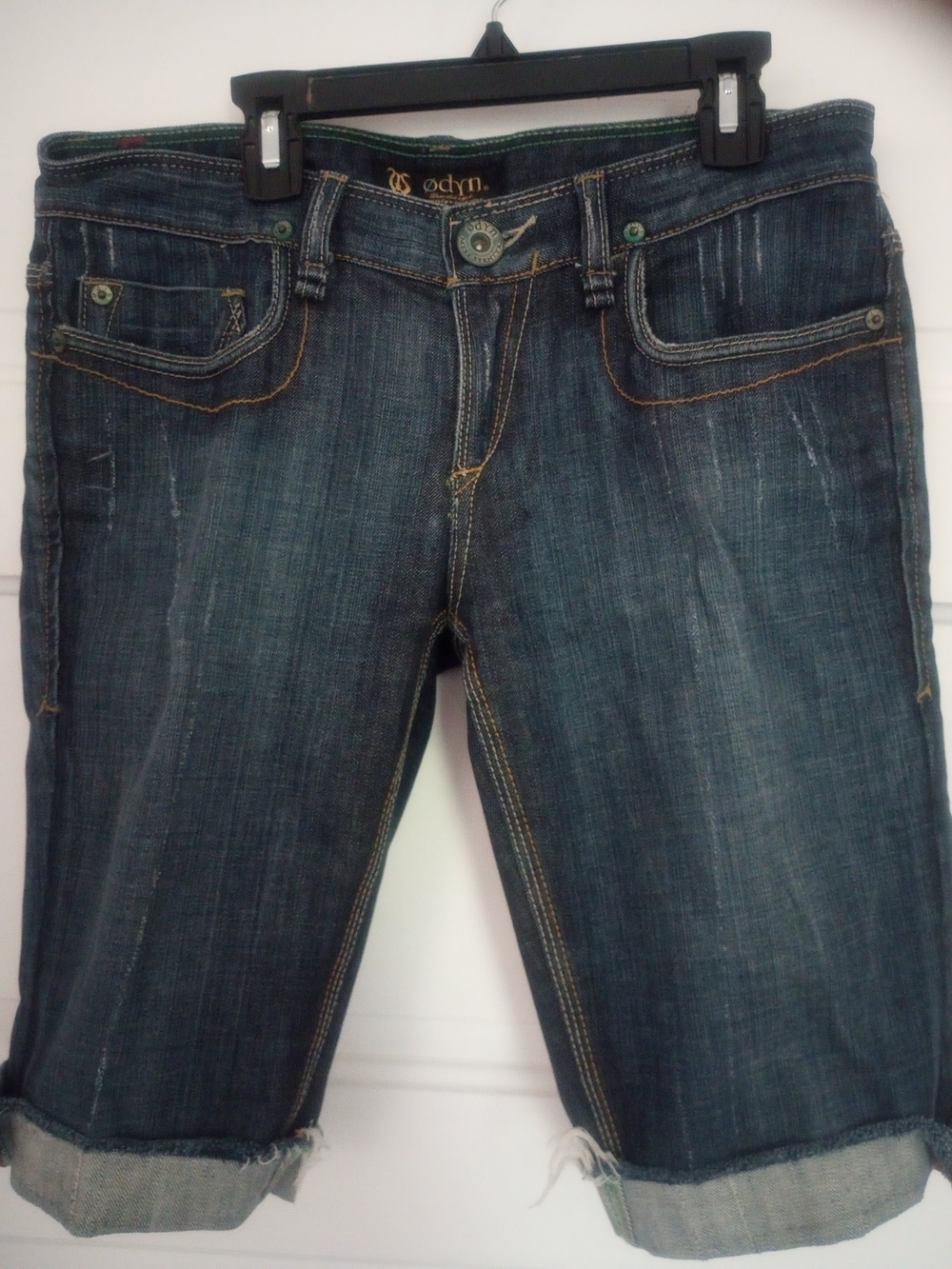 Odyn Dark Blue Boyfriend Bermuda Jeans
